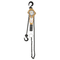 Heavy Duty Gold Series Lever Chain Hoist, 5' Lift, 1500 lbs. (0.75 tons) Capacity, Alloy Steel Chain Moffatt Supply & Specialties