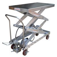 Table &eacute;l&eacute;vatrice &agrave; ciseaux hydraulique pneumatique, Acier inoxydable, 47-1/4" lo x 24" la, Cap. 1500 lb Moffatt Supply & Specialties