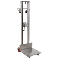 Platform Lift Stacker, Hand Winch Operated, 400 lbs. Capacity, 58" Max Lift Moffatt Supply & Specialties