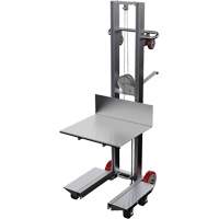 Platform Lift Stacker, Hand Winch Operated, 400 lbs. Capacity, 60" Max Lift Moffatt Supply & Specialties