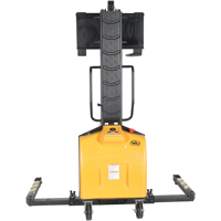 Narrow Mast Powered Lift Stacker, Electric Operated, 1500 lbs. Capacity, 63" Max Lift Moffatt Supply & Specialties