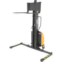 Narrow Mast Powered Lift Stacker, Electric Operated, 1000 lbs. Capacity, 63" Max Lift Moffatt Supply & Specialties