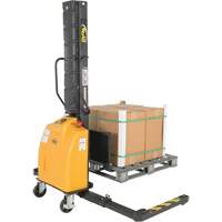 Narrow Mast Powered Lift Stacker, Electric Operated, 1000 lbs. Capacity, 63" Max Lift Moffatt Supply & Specialties