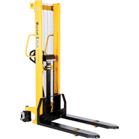 Manual Hydraulic Stacker, Hand Pump Operated, 2000 lbs. Capacity, 63" Max Lift Moffatt Supply & Specialties