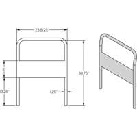 Poign&eacute;e chrom&eacute;e de 24" pour chariot &agrave; plateforme Moffatt Supply & Specialties