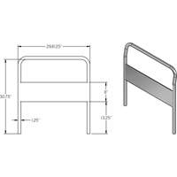 Poign&eacute;e chrom&eacute;e de 30" pour chariot &agrave; plateforme Moffatt Supply & Specialties