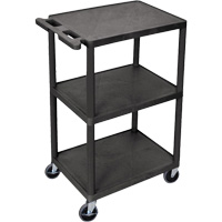 Chariot utilitaire, 3 tiers, 18" x 40" x 24", Capacit&eacute; 400 lb Moffatt Supply & Specialties