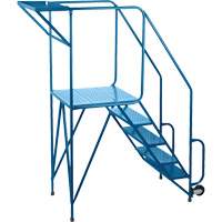Mechanics/Maintenance Rolling Ladder, Steel, 5 Steps, 47" Platform Height Moffatt Supply & Specialties