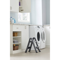 Folding Step Stool, 2 Steps, 19-1/2" x 20-1/2" x 22-3/4" High Moffatt Supply & Specialties