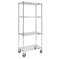 Chariots en treillis m&eacute;tallique, Chrom&eacute;, 48" x 80" x 24", Capacit&eacute; 800 lb Moffatt Supply & Specialties