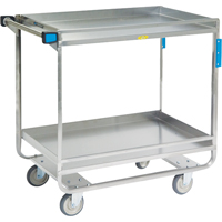 Guard Rail Carts, 2 Tiers, 23" W x 37-1/4" H x 38-5/8" D, 700 lbs. Capacity Moffatt Supply & Specialties