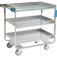 Guard Rail Carts, 3 Tiers, 23" W x 37-1/4" H x 38-5/8" D, 700 lbs. Capacity Moffatt Supply & Specialties