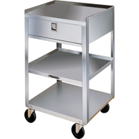 Stainless Steel Equipment Stands, 300 lbs. Capacity, Stainless Steel, 16-3/4" x W, 30-1/8" x H, 18-3/4" D, 1 Drawers Moffatt Supply & Specialties