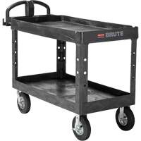 Heavy-Duty Utility Cart, 2 Tiers, 25-1/4" x 33-1/4" x 55", 750 lbs. Capacity Moffatt Supply & Specialties