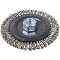 Stringer Bead Brush, 5" Dia., 0.022" Fill, 5/8"-11 Arbor, Stainless Steel Moffatt Supply & Specialties
