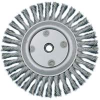Knot Twisted Wire Wheel, 6" Dia., 0.02" Fill, 5/8"-1/2 Arbor, Steel Moffatt Supply & Specialties