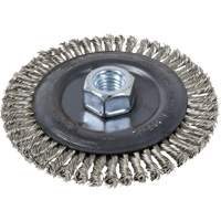 Stringer Bead Brush, 4" Dia., 0.022" Fill, 5/8"-11 Arbor, Stainless Steel Moffatt Supply & Specialties