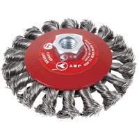 BK520T Knot-Twisted Conical Bevel Brush, 5" Dia., 5/8-11 Arbor Moffatt Supply & Specialties