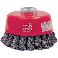 CK3501T High Performance Knot Twisted Cup Brush, 3-1/2" Dia., 0.02" Fill, 5/8"-11 Arbor, Steel Moffatt Supply & Specialties