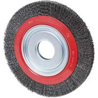 Crimped Wire Wheel, 6" Dia., 0.007" Fill, 2"/1/2" - 5/8" Arbor Moffatt Supply & Specialties