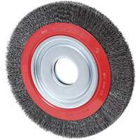 Crimped Wire Wheel, 8" Dia., 0.007" Fill, 1/2"/2"/5/8" Arbor Moffatt Supply & Specialties