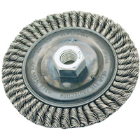 Stringer Bead Brush, 4" Dia., 0.022" Fill, 5/8"-11 Arbor, Steel Moffatt Supply & Specialties