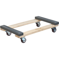 Rubber Ends Hardwood Dolly, Wood Frame, 18" W x 24" D x 7" H, 1400 lbs. Capacity Moffatt Supply & Specialties