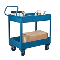 Deep Lipped Service Cart, 2 Tiers, 24" W x 47" H x 36" D, 1200 lbs. Capacity Moffatt Supply & Specialties