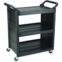 Bussing Cart with End Panels, 3 Tiers, 18-5/8" x 36-5/8" x 33-5/8", 150 lbs. Capacity Moffatt Supply & Specialties