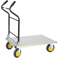 Chariot &agrave; plateforme avec poign&eacute;e ergonomique pliante, Aluminium, 660 lb, 35-1/2" lo x 24" la, Hauteur 41" Moffatt Supply & Specialties