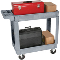 Deluxe Utility Cart, 2 Tiers, 25" x 35-1/2" x 43.5"/43-1/2", 550 lbs. Capacity Moffatt Supply & Specialties