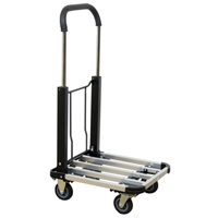 Chariot &agrave; plateforme avec poign&eacute;e pliante, Aluminium, 300 lb, 28" lo x 16" la, Hauteur 37,75" Moffatt Supply & Specialties