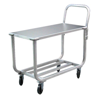 Aluminum Tubular Deck Cart, 700 lbs. Capacity, Aluminum, 19" W x 42" H x 46" D, Lip Down Moffatt Supply & Specialties