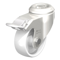 Impact-Resistant Nylon Caster, Swivel with Brake, 3-1/8" (79.5 mm) Dia., 265 lbs. (120 kg.) Capacity Moffatt Supply & Specialties