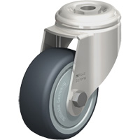 Stainless Steel Thermoplastic Elastomer Caster, Swivel, 3-1/8" (79.5 mm) Dia., 220 lbs. (100 kg.) Capacity Moffatt Supply & Specialties