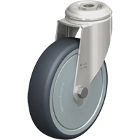 Stainless Steel Thermoplastic Elastomer Caster, Swivel, 5" (127 mm) Dia., 265 lbs. (120 kg.) Capacity Moffatt Supply & Specialties