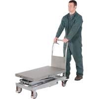 Table &eacute;l&eacute;vatrice hydraulique manuelle &agrave; ciseaux, 35-1/2" lo x 20" la, Partiellement en acier inoxydable, Capacit&eacute; 800 lb Moffatt Supply & Specialties