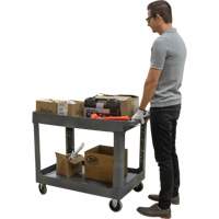 Utility Service Cart, 2 Tiers, 24-5/8" x 32-1/2" x 40", 550 lbs. Capacity Moffatt Supply & Specialties