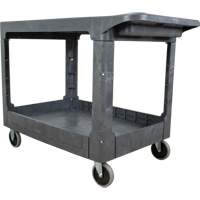 Chariot utilitaire pour l'entretien avec tablette plate, 2 tiers, 25-1/4" x 32-1/4" x 44", Capacit&eacute; 550 lb Moffatt Supply & Specialties