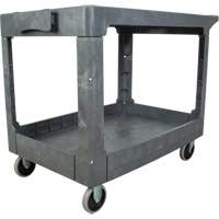 Chariot utilitaire pour l'entretien avec tablette plate, 2 tiers, 25-1/4" x 32-1/4" x 44", Capacit&eacute; 550 lb Moffatt Supply & Specialties