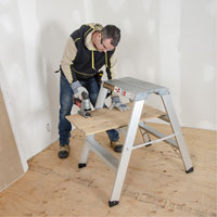 Poste de travail chevalet de sciage portatif, Cadre Aluminium, 12-1/4" p x 36" h Moffatt Supply & Specialties