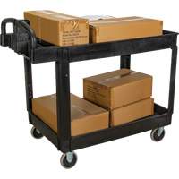 Utility Cart, 2 Tiers, 25-5/8" x 33-1/2" x 43-3/4", 550 lbs. Capacity Moffatt Supply & Specialties
