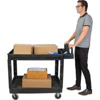 Utility Cart, 2 Tiers, 25-5/8" x 33-1/2" x 43-3/4", 550 lbs. Capacity Moffatt Supply & Specialties
