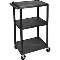 Chariot utilitaire &eacute;lectrique, 3 tiers, 24" x 42" x 18", Capacit&eacute; 300 lb Moffatt Supply & Specialties