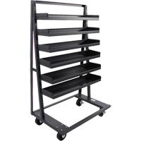 Single-Sided Heavy Duty A-Frame Cart with 6 Lipped Trays, 38" x 25" x 63", 2500 lbs. Capacity Moffatt Supply & Specialties