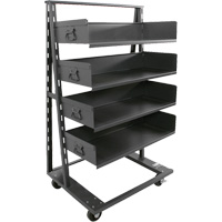 Single-Sided Heavy Duty A-Frame Cart with 4 Large Trays, 38" x 25" x 63", 2500 lbs. Capacity Moffatt Supply & Specialties