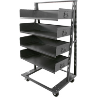 Single-Sided Heavy Duty A-Frame Cart with 4 Large Trays, 38" x 25" x 63", 2500 lbs. Capacity Moffatt Supply & Specialties