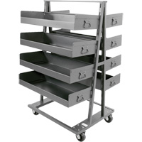Double-Sided Heavy Duty A-Frame Cart with 8 Large Lipped Trays, 38" x 30" x 63", 2500 lbs. Capacity Moffatt Supply & Specialties