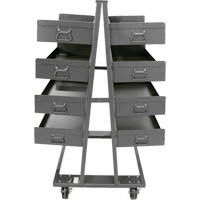 Double-Sided Heavy Duty A-Frame Cart with 8 Large Lipped Trays, 38" x 30" x 63", 2500 lbs. Capacity Moffatt Supply & Specialties