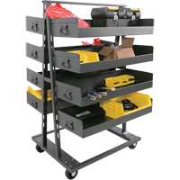 Double-Sided Heavy Duty A-Frame Cart with 8 Large Lipped Trays, 38" x 30" x 63", 2500 lbs. Capacity Moffatt Supply & Specialties